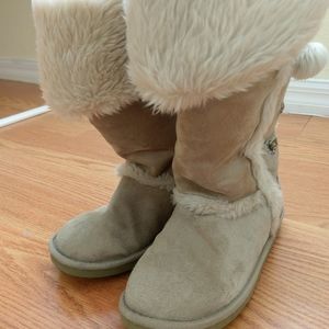 Light Tan Brown Justice Fur Boots